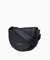 Torebki damskie - PUCCINI Czarna torebka damska crossbody w kształcie półksiężyca - miniaturka - grafika 1