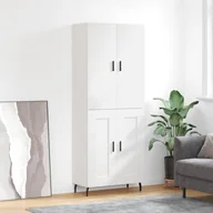 Witryny - vidaXL Witrynka, biała, 69,5x34x180 cm, materiał drewnopochodny - miniaturka - grafika 1