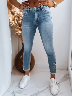 Spodnie damskie - Spodnie damskie jeansowe MORE jasnoniebieskie Dstreet UY1433 - grafika 1