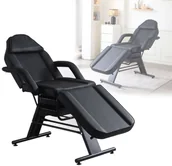 Fotele kosmetyczne - Fotel kosmetyczny z kuwetami czarny łóżko leżanka SPA tatuaż tattoo - miniaturka - grafika 1