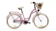 Rowery - Goetze, Rower Miejski Style 26" Alu 3 Biegi Lilla Krem, Kosz - miniaturka - grafika 1