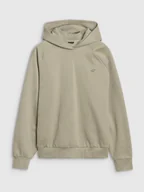 Bluzy damskie - 4F Bluza dresowa nierozpinana z kapturem uniseks 4FWSS25TSWSU1547-44S Zielony Roz. M - miniaturka - grafika 1