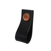 Zawiasy, okucia i inne akcesoria - Uchwyt meblowy Loop Skórzany Czarny z Miedzianym - miniaturka - grafika 1