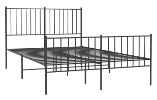 Czarne metalowe łózko małżeńskie 140x200cm L9-R72 - Łóżka Czarne metalowe łózko małżeńskie 140x200cm L9-R72 - Łóżka - miniaturka - grafika 1