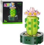 Klocki - Mini Klocki Konstrukcyjne Kaktus Z Różowym Kwiatem 176 el. LEAN TOYS - miniaturka - grafika 1