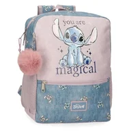 Plecaki - Disney Joumma Bags Stitch You are magical plecaki, plecaki szkolne, plecaki dziecięce, w zestawie dekoracyjny pompon, różne przegródki, Niebieski, Regulowany plecak - miniaturka - grafika 1