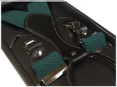 Dodatki do ubrań - Ciemnozielone szelki do spodni SZ16 - miniaturka - grafika 1