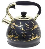 Czajniki na gaz - Czajnik Z Gwizdkiem Czarno Złoty Indukcja Gaz 3,0L - miniaturka - grafika 1
