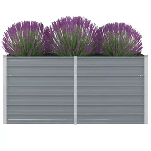 vidaXL Donica do podniesionej grządki 160 x 80 x 77 cm stal galwanizowana szara 42404 - Donice - miniaturka - grafika 1