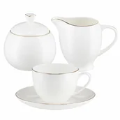 Serwisy do kawy i herbaty - Serwis kawowy porcelanowy na 6 osób BOSTON Gold VILLA ITALIA - miniaturka - grafika 1