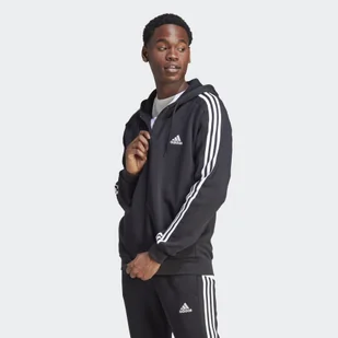 Bluza z kapturem Essentials Fleece 3-Stripes Full-Zip - Odzież trekkingowa damska - miniaturka - grafika 1