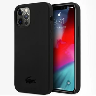 Lacoste Etui do iPhone 12 / 12 Pro 6,1" czarny/black hardcase Silicone - Etui i futerały do telefonów - miniaturka - grafika 1