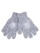 Rękawiczki dla dzieci - Rękawiczki Chłopięce Pięciopalczaste Z Odblaskiem Szare Z Wilkiem 14 Cm - miniaturka - grafika 1