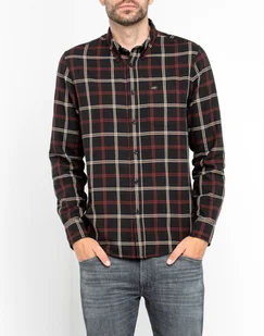 Lee Button Down Męska Koszula Materiałowa W Kratę Pitch Black L880Zfem-M - Koszule męskie - miniaturka - grafika 1