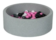 Suche baseny - Suchy basen dla dziecka z piłeczkami 150szt (czarny, biały, pudrowy róż, szary) - miniaturka - grafika 1