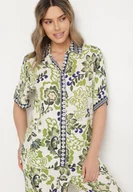 Koszule damskie - Zielona Koszula z Wiskozy w Kwiatowy Wzór Milineira - miniaturka - grafika 1