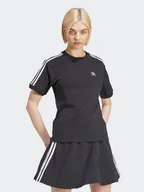 Koszulki i topy damskie - adidas T-Shirt 3-Stripes IU2420 Czarny Regular Fit - miniaturka - grafika 1
