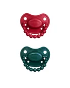 Smoczki uspokajające - LUU - Smoczki pozycjonujące 2szt., holygreen + santa red 0-3m - miniaturka - grafika 1