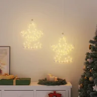 Oświetlenie świąteczne - vidaXL Lampki choinkowe sylwetka anioła 2 szt. 50 LED ciepły biały - miniaturka - grafika 1