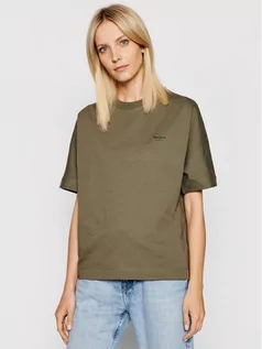 Koszulki i topy damskie - Pepe Jeans T-Shirt Agnes PL581101 Zielony Relaxed Fit - grafika 1