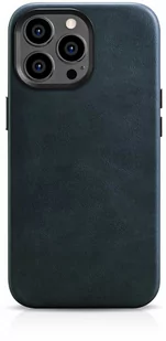iCarer Oil Wax Premium Leather Case skórzane etui iPhone 14 Pro Max magnetyczne z MagSafe ciemnoniebieski (WMI14220704-BU) - Etui i futerały do telefonów - miniaturka - grafika 1
