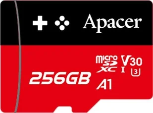 Apacer Gaming card V30 A1, 256GB, micro SDXC, AP256GMCSX10U7-RAGC, UHS-I U3 Class 10, z adapterm - Karty pamięci - miniaturka - grafika 1