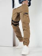 Spodnie męskie - Spodnie męskie bojówki khaki Dstreet UX4206 - miniaturka - grafika 1