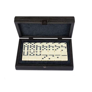Luxury Domino Set, domino w czarnej drewnianej skrzynce Manopoulos - gra - Gry planszowe - miniaturka - grafika 1