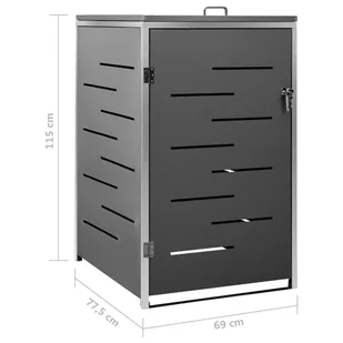 FENIKS vidaXL Osłona na 1 69x77,5x115 cm stal nierdzewna 149566 - Kosze na śmieci - miniaturka - grafika 13