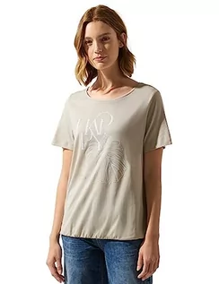 Koszulki i topy damskie - Street One Damska koszulka z krótkim rękawem z nadrukiem, Gładki kamień piaskowy, 40 - grafika 1