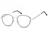 Okulary korekcyjne, oprawki, szkła - Owalne Okulary oprawki optyczne 918E czarno-srebrne - miniaturka - grafika 1