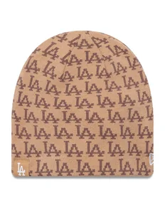 New Era Czapka Jacquard Skull Bean 60565440 Beżowy - Czapki damskie - miniaturka - grafika 1
