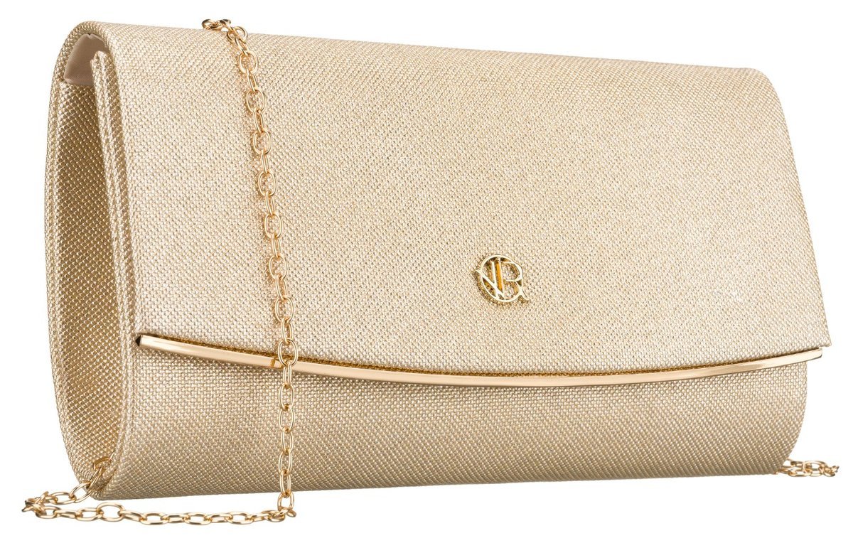 Wieczorowa błyszcząca torebka damska ROVICKY mała kopertówka do ręki lub na ramię wesele sylwester złota