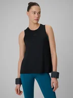 Koszulki sportowe damskie - 4F Top treningowy loose szybkoschnący damski - czarny XS - miniaturka - grafika 1