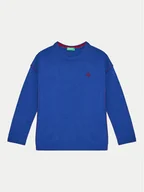 Swetry dla chłopców - United Colors Of Benetton Sweter 1041H1025 Niebieski Regular Fit - miniaturka - grafika 1