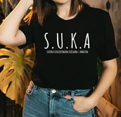 Koszulki i topy damskie - ŚMIESZNA KOSZULKA NA PREZENT SUKA - miniaturka - grafika 1