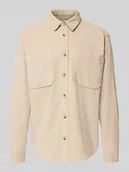 Koszule męskie - Koszula casualowa o luźnym kroju z czystej bawełny model ‘ALP’ - miniaturka - grafika 1