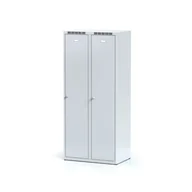 Szafki BHP - Alfa 3 Metalowa szafka ubraniowa z przegrodą, szare drzwi, zamek obrotowy 1261513 - miniaturka - grafika 1