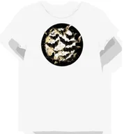 Koszulki i topy damskie - Koszulka damska biała z nadrukiem złotych nietoperzy (2) XL - miniaturka - grafika 1