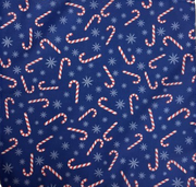 Krawaty i muchy męskie - Poszetka świąteczna granatowa / niebieska w laski cukierki EM - EM Men's Accessories - miniaturka - grafika 1
