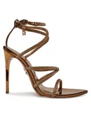 Sandały damskie - Steve Madden Sandały Sky High SM11003639 Złoty - miniaturka - grafika 1