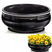 Donice - CERAMICZNA MISA NAGROBNA doniczka mrozoodporna czarna Ø 28 cm - miniaturka - grafika 1