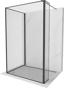 Mexen Kioto ścianka prysznicowa Walk-in 140 x 110 x 40 cm, czarny wzór, czarna - 800-140-110-221-70-70-040 - Ścianki i drzwi prysznicowe - miniaturka - grafika 1