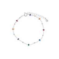 Bransoletki - Srebrna bransoletka 925 Kolorowe Kulki - miniaturka - grafika 1