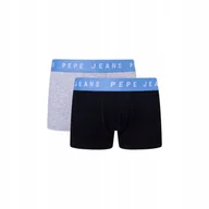 Majtki męskie - PEPE JEANS BOKSERKI MĘSKIE 2 PARY CZARNE/SZARE r.M - miniaturka - grafika 1