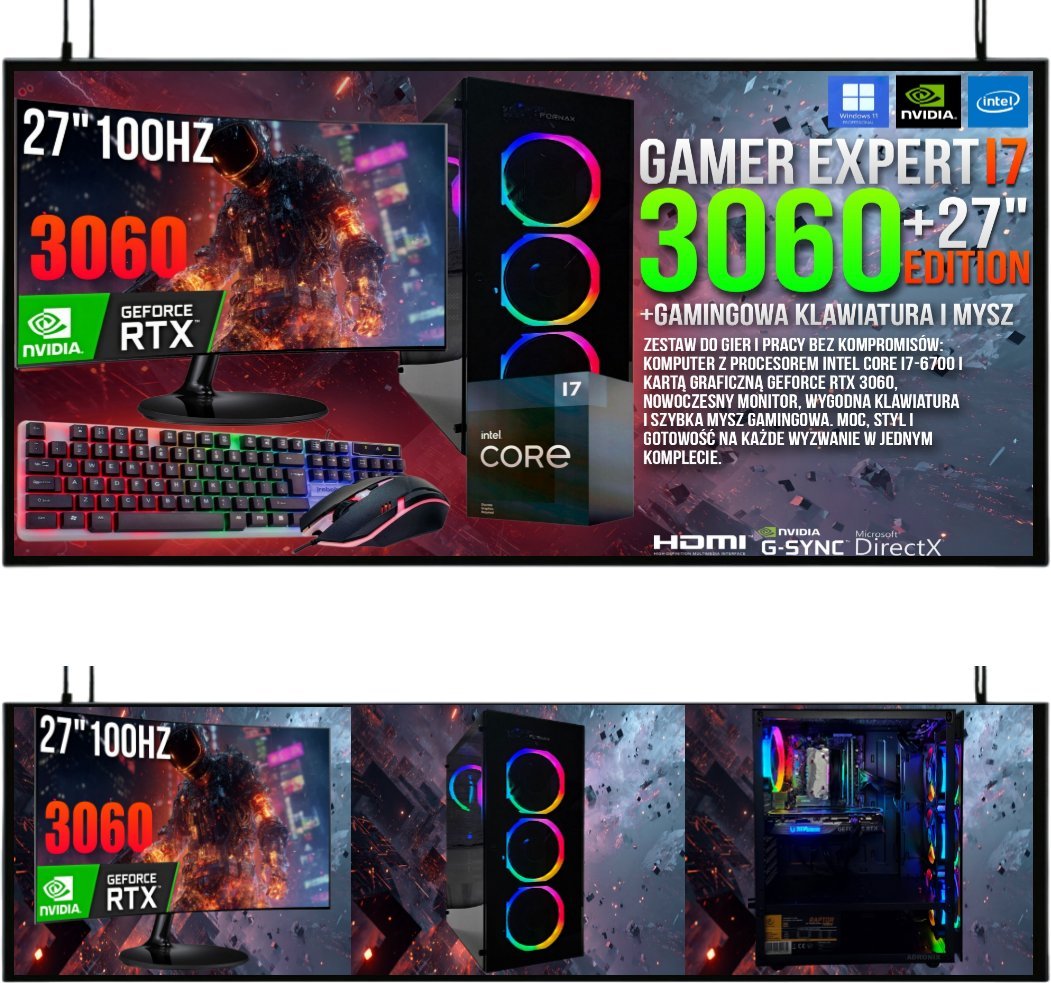 Adronix Zestaw Gamer Expert I7 32GB DDR4 RTX 3060 12GB 1TB SSD 15904941907