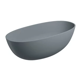 Omnires Shell M+ Wanna wolnostojąca 160x75 cm ash grey + syfon z korkiem klik-klak SHELLWWAG - Wanny - miniaturka - grafika 1