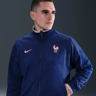 Męska przedmeczowa kurtka piłkarska Nike Dri-FIT FFF Academy Pro - Niebieski - Kurtki i kamizelki sportowe męskie - miniaturka - grafika 1