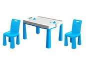 Zestawy mebli dla dzieci - NIEBIESKI ZESTAW KRZESEŁKA I STOLIK Z CYMBERGAJEM - miniaturka - grafika 1