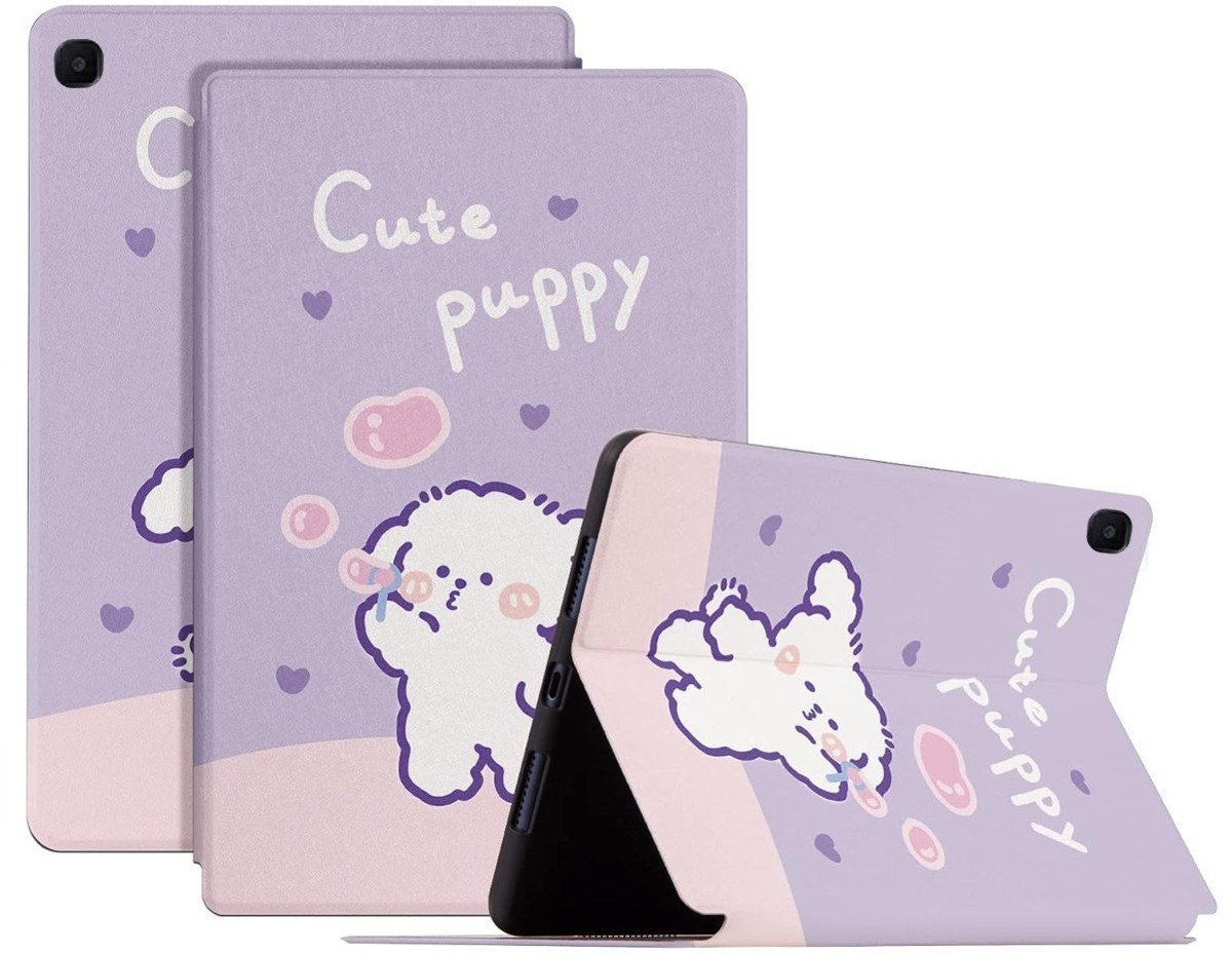 Etui Slimcase do Samsung Galaxy Tab A7 Lite 8.7, fioletowe z motywem psa 5903814648190